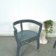 Old wooden blue set of chairs with flowers from Sweden