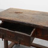 Spanish Oak Side Table or Console, 17th Century