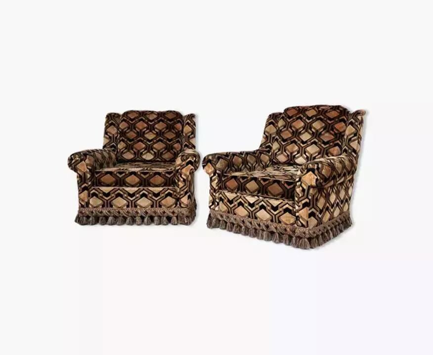 Set of 2 fabric armchairs
