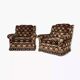 Set of 2 fabric armchairs