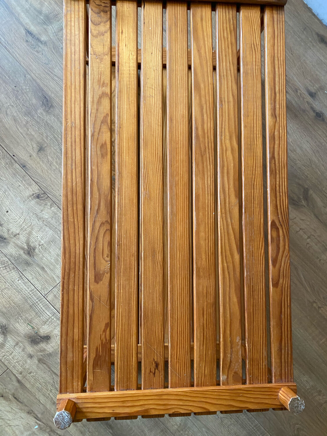 Pine slatted coffee table