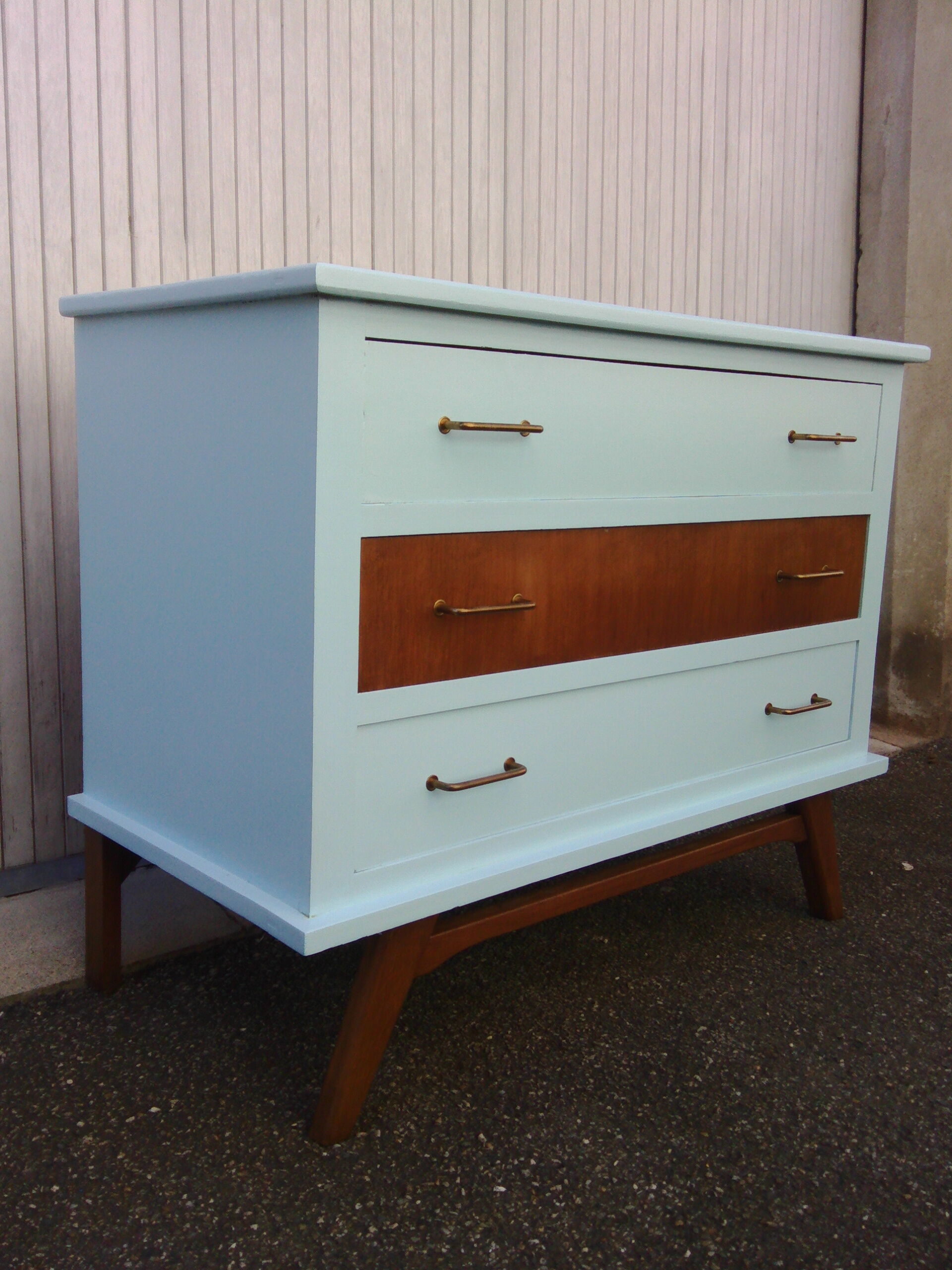Vintage chest of drawers compass feet 1950