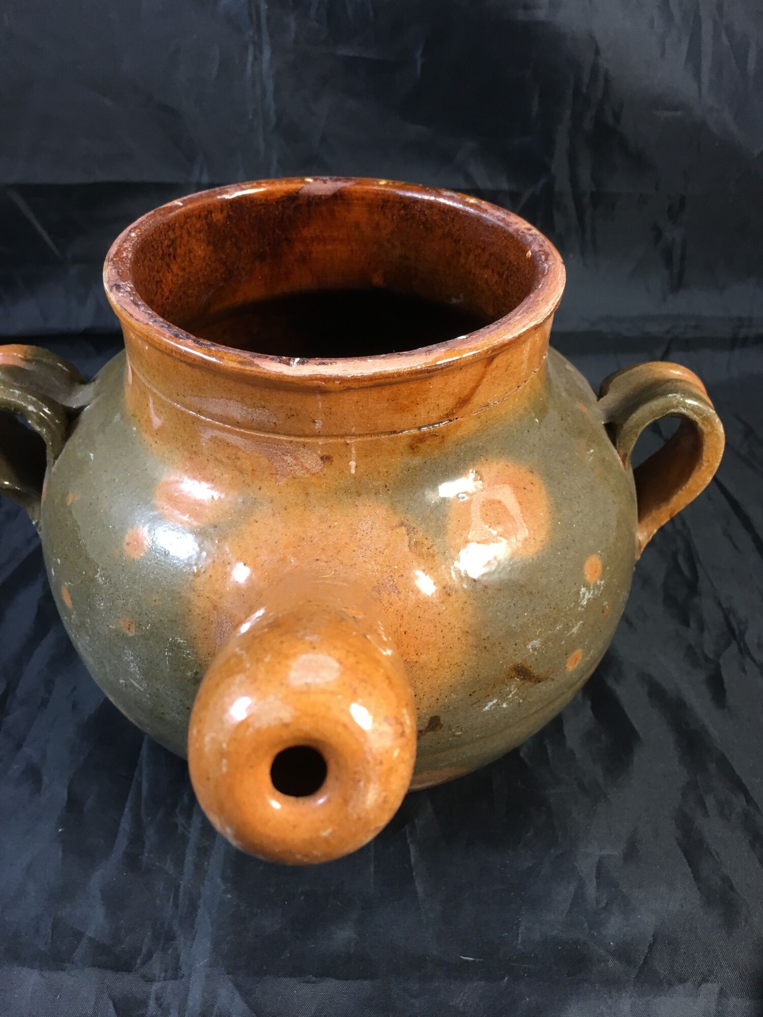 Old daubière Foucard Jourdan Vallauris glazed terracotta Provencal pottery