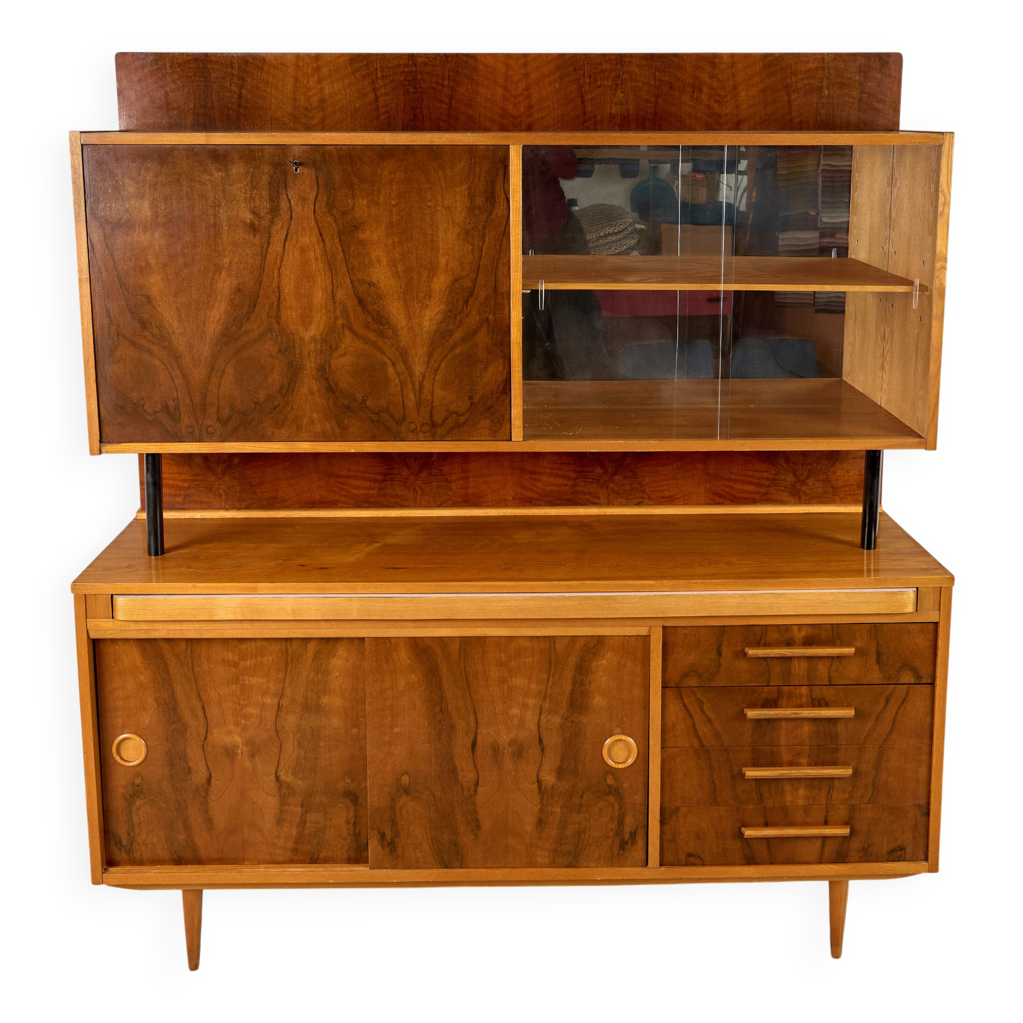 Vintage Credenza with pull-out table, 1960s, Czechoslovakia