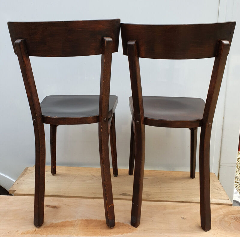 2 bistro chairs stamped Baumann