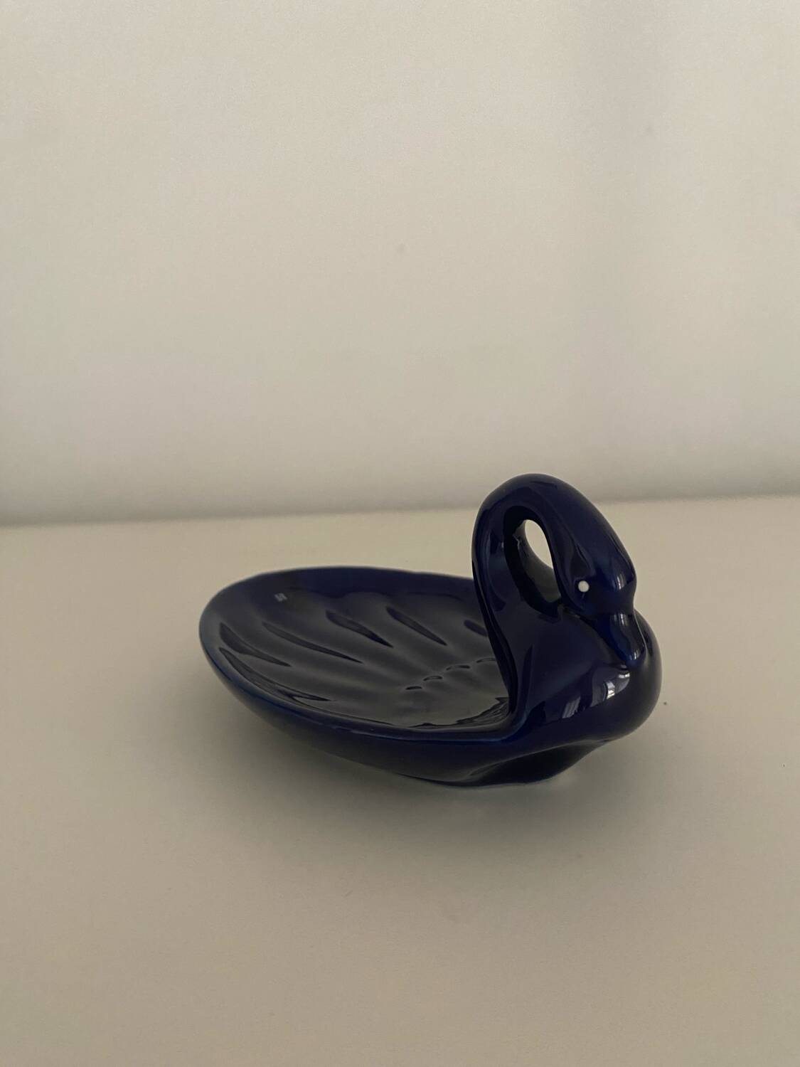 Porte-savon, vide poche cygne bleu