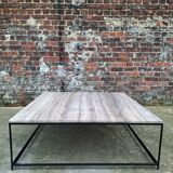 Mahaut coffee table with grey travertine top AMPM, large designer piece.