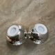 Vintage salt and pepper shaker pears n silver metal