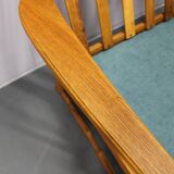 1950s solid oak armchair, Czechoslovakia