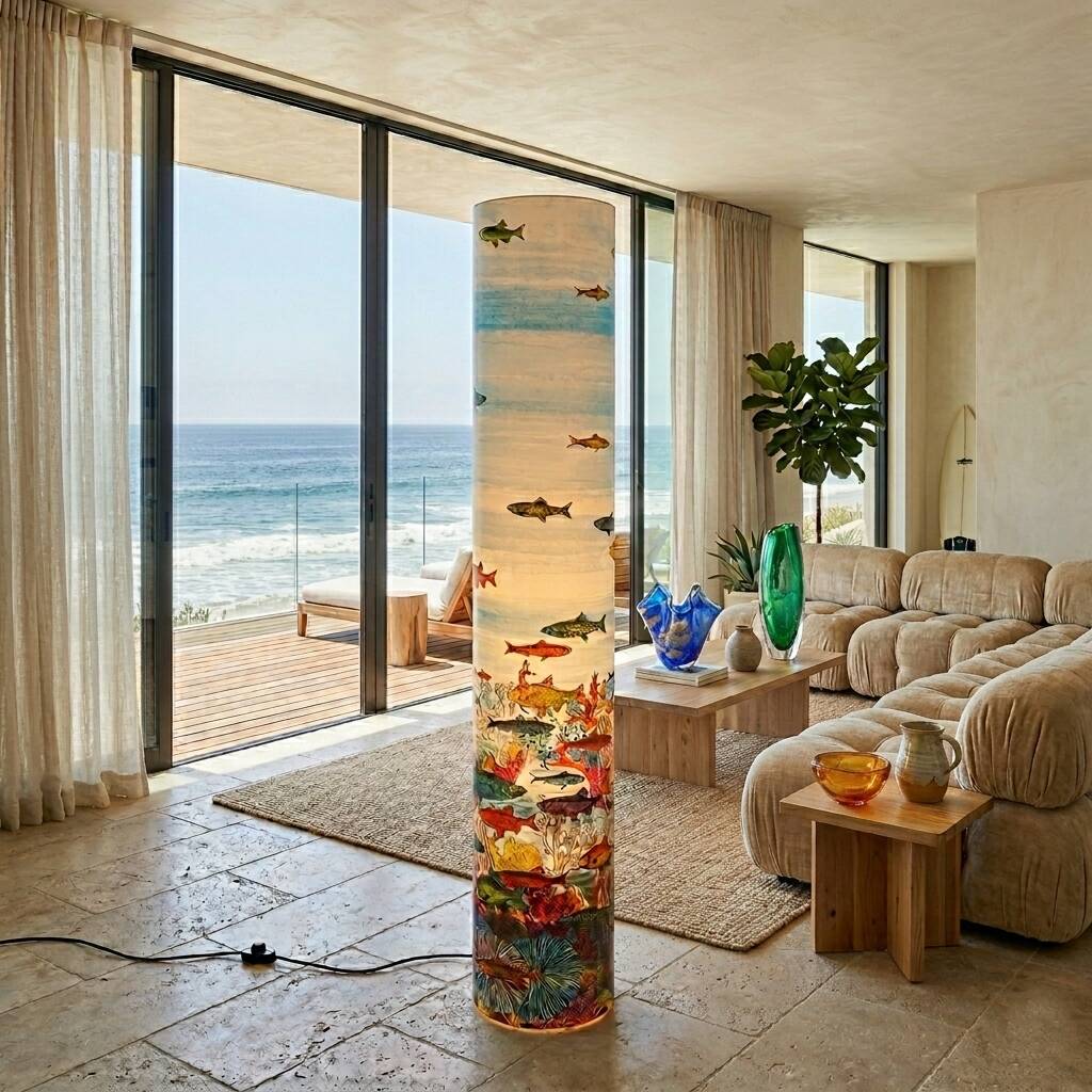 1990s Gorgeous "Aquarium" Floor Lamp by Piero Fornasetti for Antonangeli