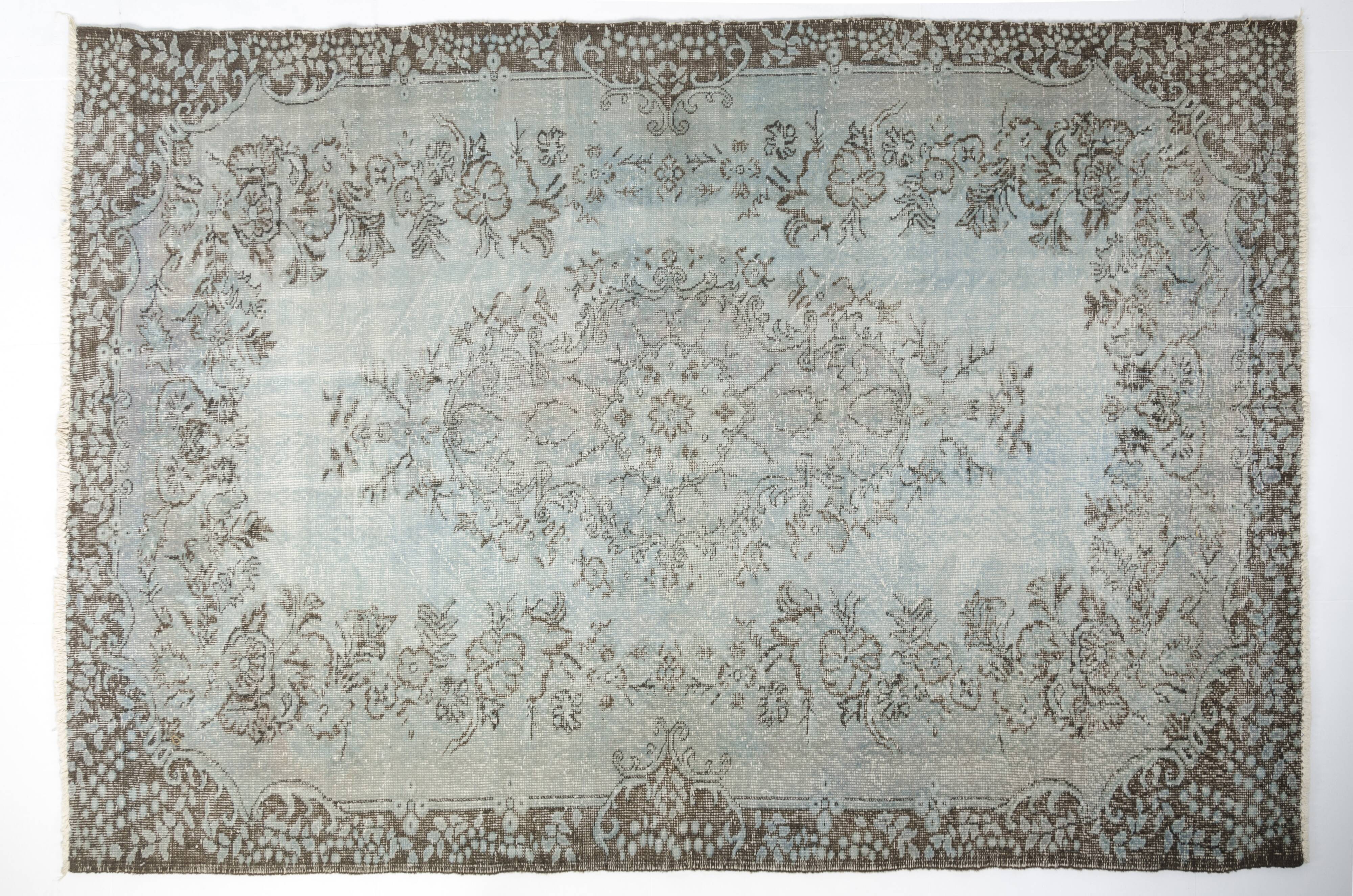 Vintage Turish Aqua Blue Rug sku-v952