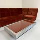 Old modular sofa in vintage velvet fabric, 5 elements, 70s