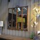 Metal industrial window mirror 102x108cm