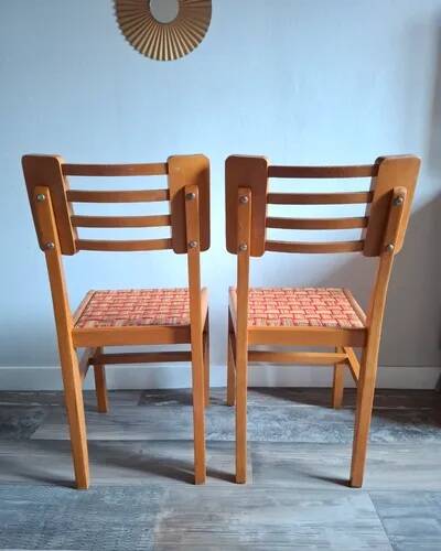Pair of chairs by Pierre Cruège – Model "Reconstruction" – 1950