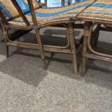 Old rattan and bamboo lounge chair in 1920