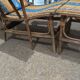Old rattan and bamboo lounge chair in 1920