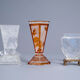 Trois vases en verre de Baccarat à décor floral, France, fin du 19ème siècle