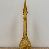 Italian Empoli carafe in amber bubbled glass