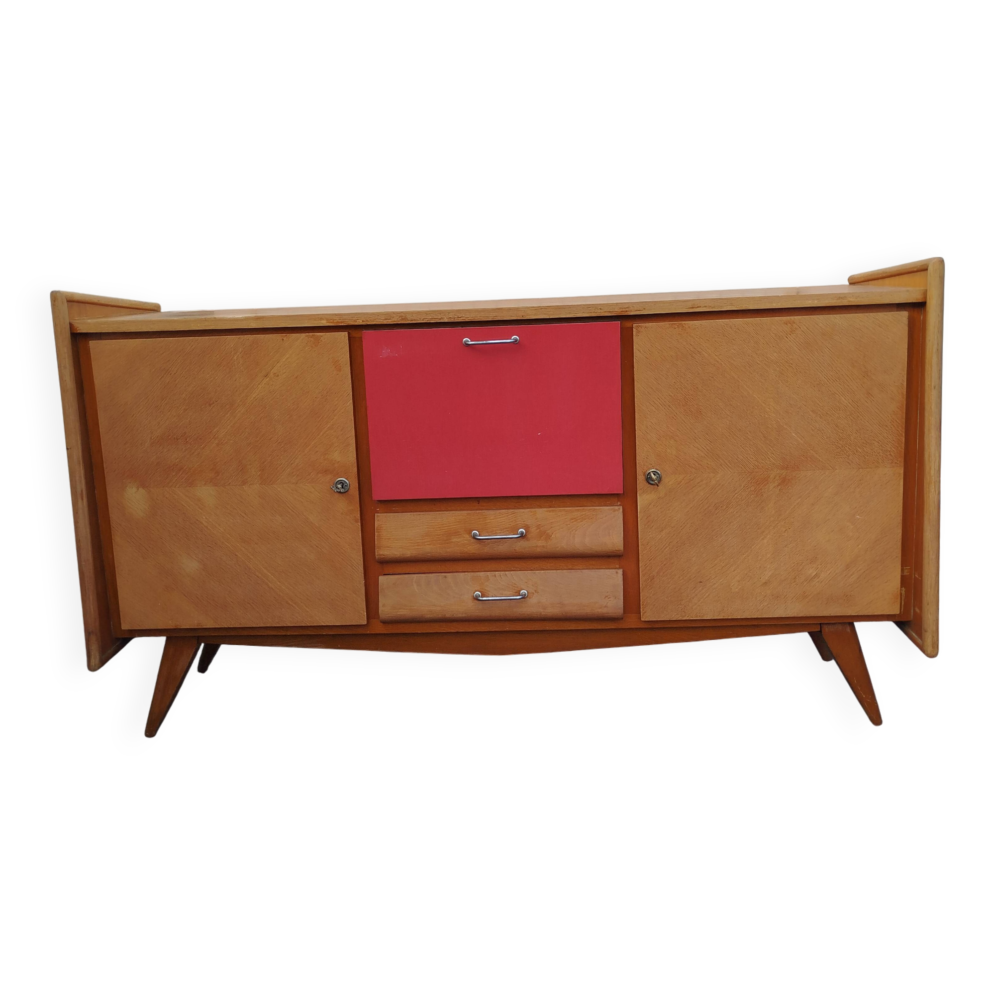 Sideboard with fin sides / compass feet from the 50s/60s