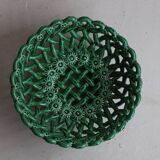 Ceramic basket / Green openwork bowl – Pichon Uzès