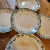 Set of 5 Terre de Fer plates 1900 Wilbur and St Amand
