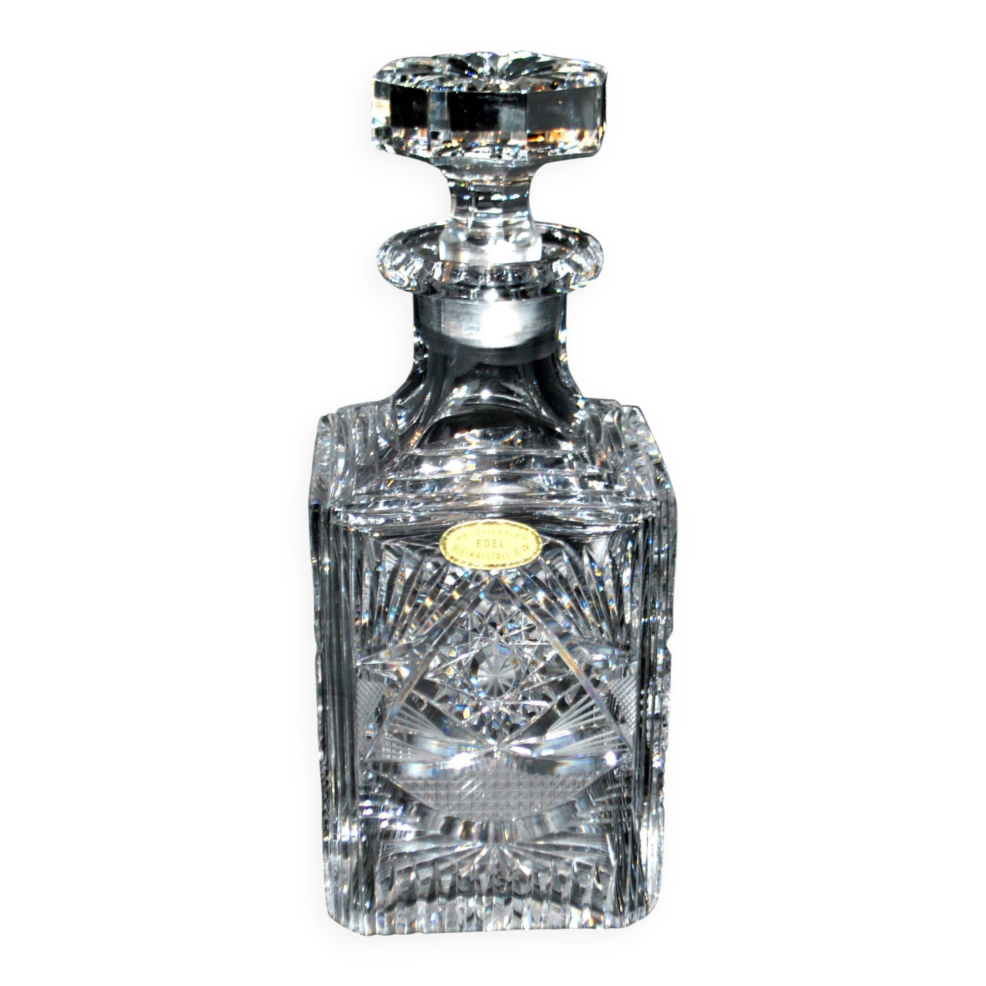 Waldviertler Edel Bleikristall cut crystal whisky decanter