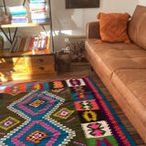 Colorful vintage carpet from Transylvania
