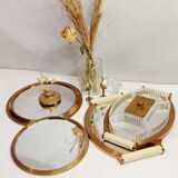 Vintage oval mirror tray