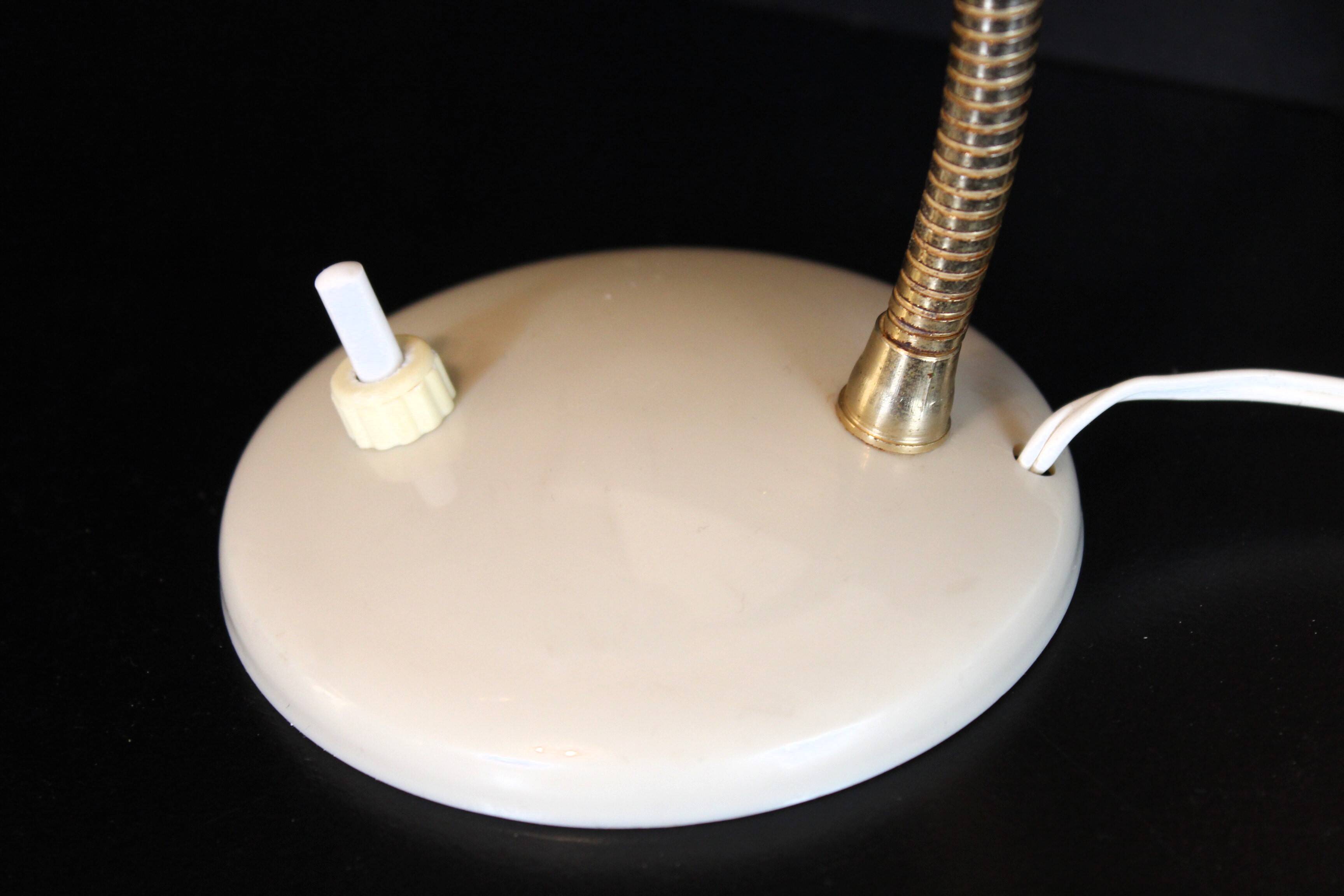 Plastic and brass cocotte lamp
