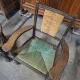 Brutalist pair of rustic turned wooden armchairs from the 1950s.