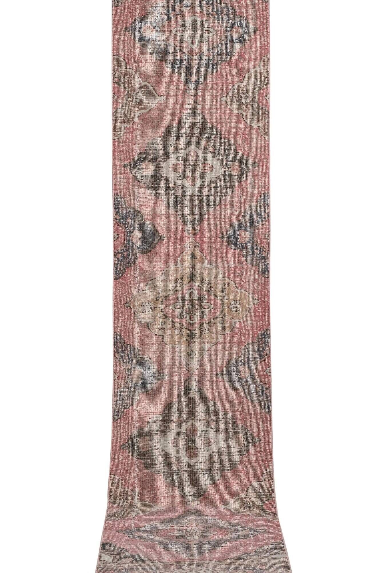 Vintage Turkish hallway rug 80x393 cm