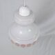 Vintage French pendant light in cream-white glass with pink flowers
