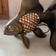 Lampe poisson vintage en laiton et verre