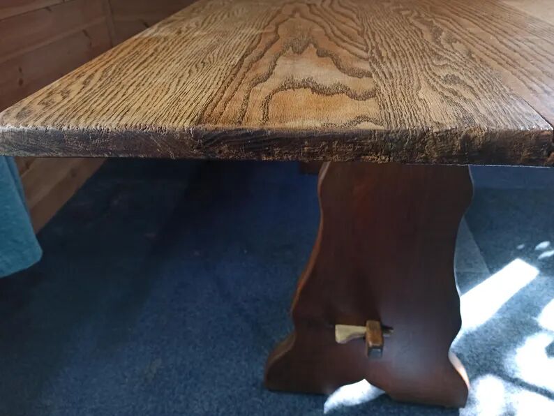 Vintage refectory table in solid oak