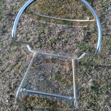 Vintage designer chair in plexiglass and chrome 1980