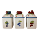 Set of 3 beautiful fruit barbotine pots by Villeroy and Boch.