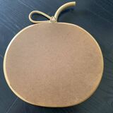 Vintage 1970s Apple Rattan Wicker Fruit Mirror - 35 x 32 cm