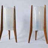 Pair of Mid-Century Table Lamps Pokrok Zilina, Tripod, Rocket, 1970s