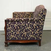 Victorian Fabric Sofa and Armchairs, Set of 3