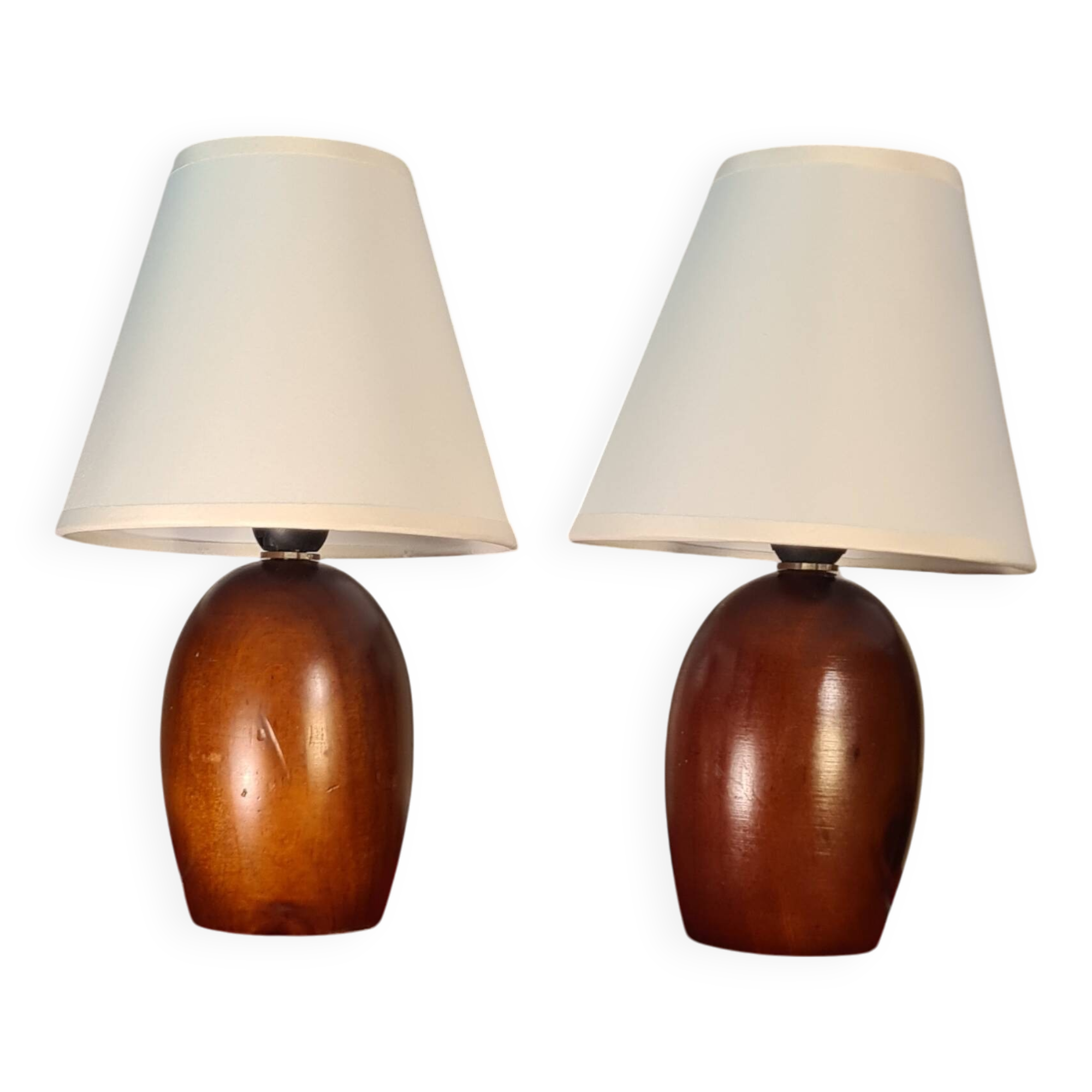 pair of small Scandinavian style bedside lamps 25x15