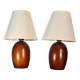 pair of small Scandinavian style bedside lamps 25x15
