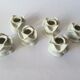 set of 6 pink candle holders in white porcelain