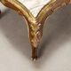 Small antique baroque-style table in carved fir and marble from the 19th century.
