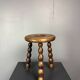 Midcentury bobbin wood turned stool, Charles Dudouyt style, France, 1950s