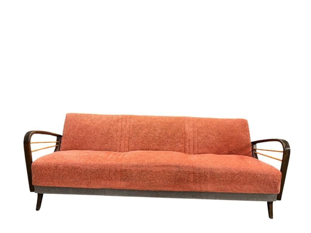 Vintage salmon pink sofa bed