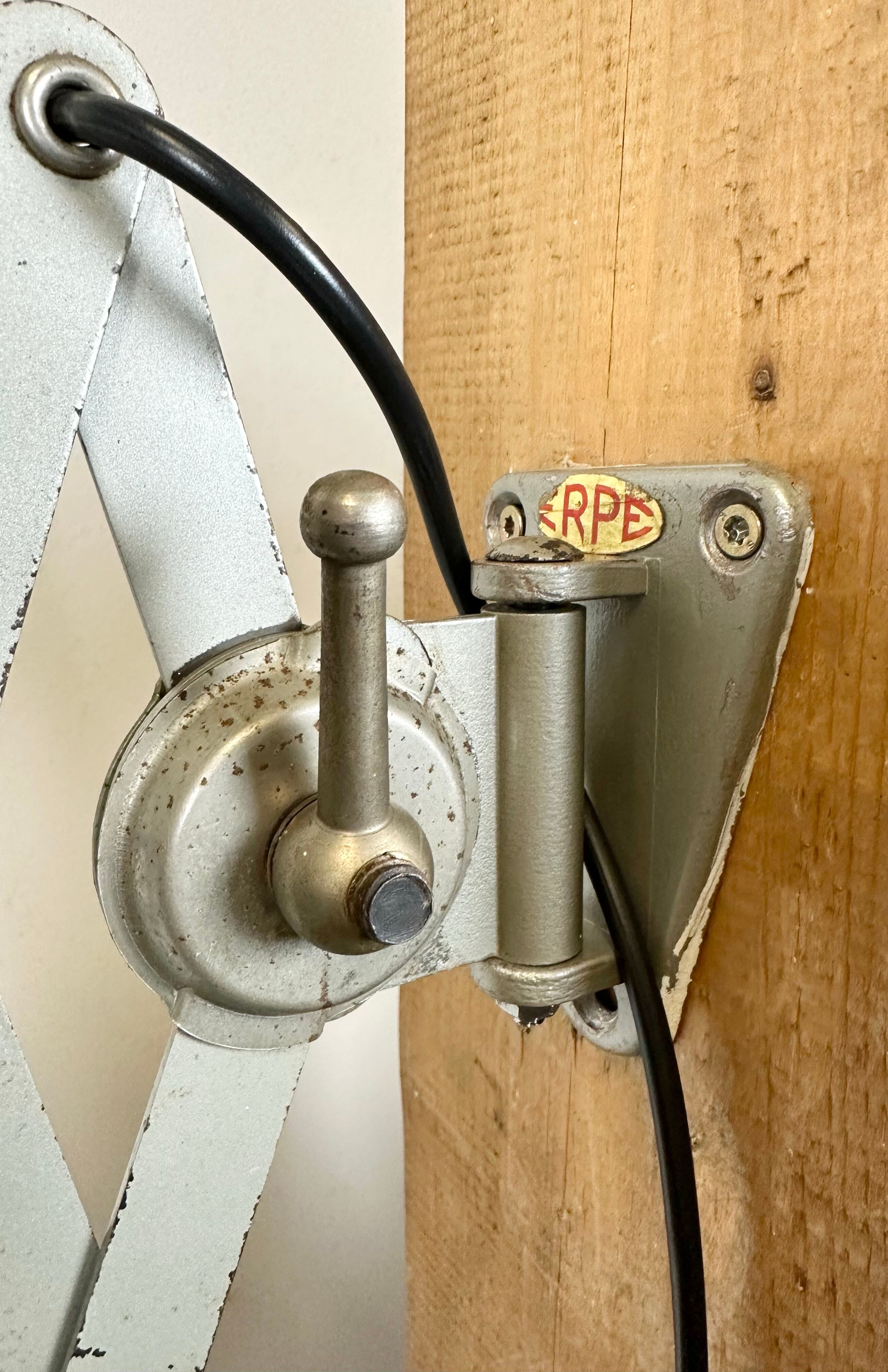 Grey industrial scissor wall lamp from erpe, 1960s