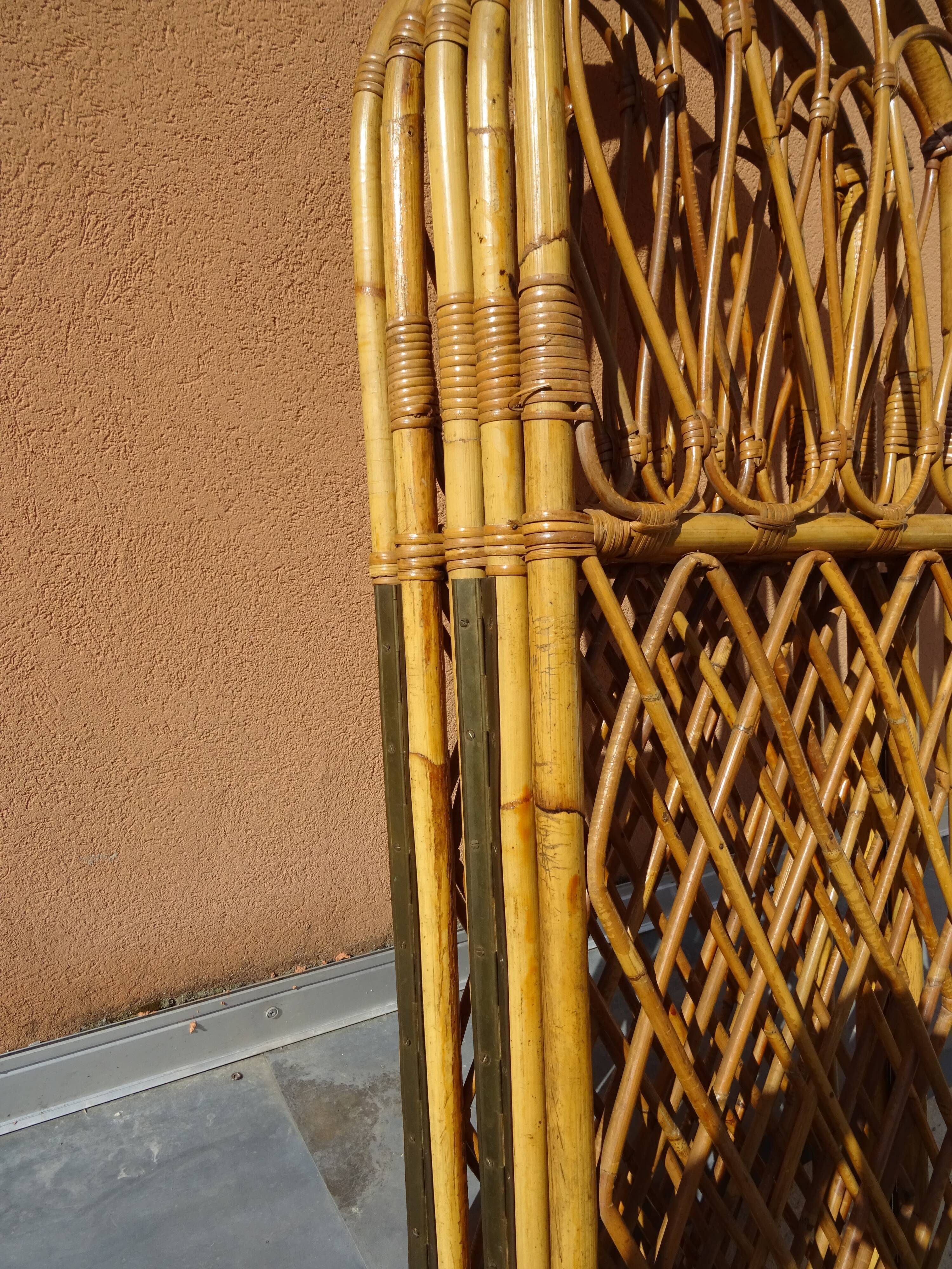 Vintage rattan screen year 60/70