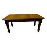Table basse en bois massif finition noyer bicolore