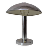 1930s Art Deco Chrome Plated Mushroom Table Lamp, Czechoslovakia
