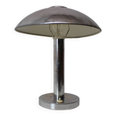 1930s Art Deco Chrome Plated Mushroom Table Lamp, Czechoslovakia